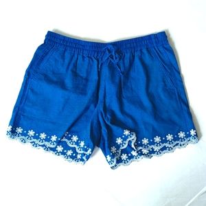 J Crew Embroidered Linen Shorts